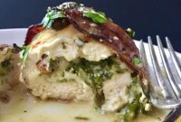 Bacon-Wrapped Chicken with Creamy Spinach Filling