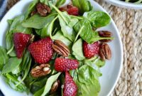 Sweet Strawberry and Crunchy Pecan Spinach Salad