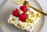 Simple Pistachio Raspberry Cake