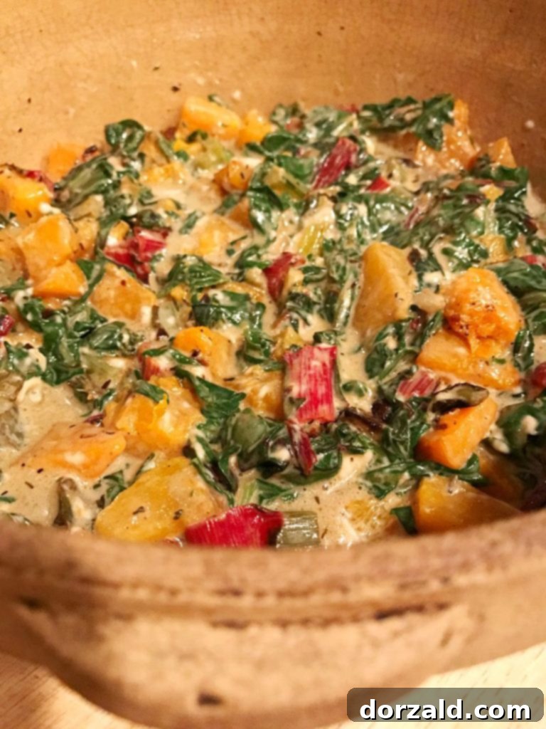 Creamy Dairy-Free Swiss Chard and Butternut Squash Gratin Kitchen Gone Rogue