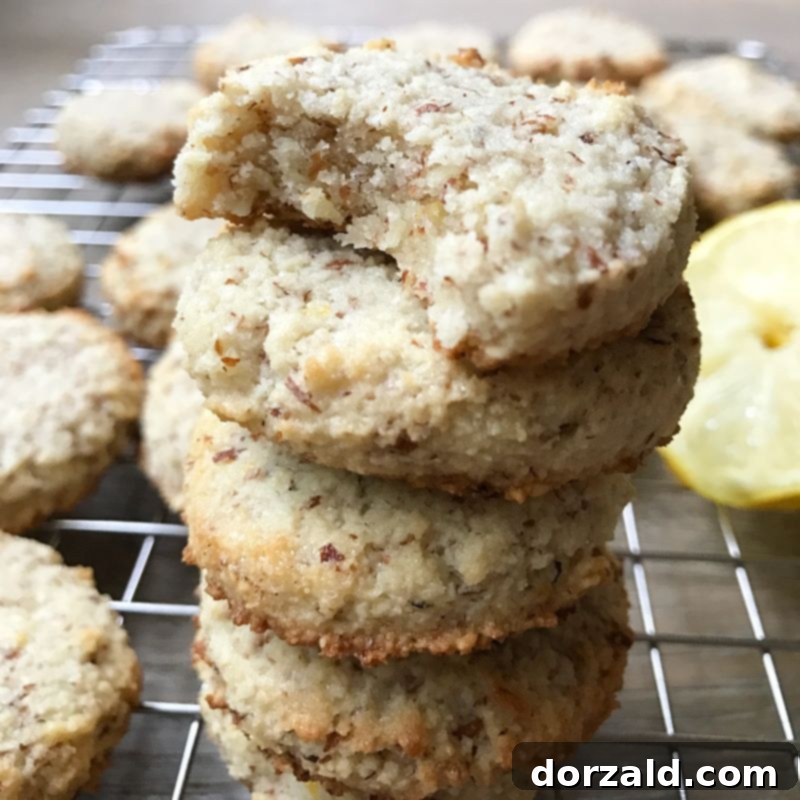 Enjoying Lemon Almond Wine Cookies with a cup of tea