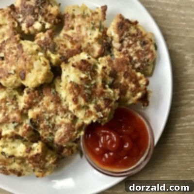 Gluten-Free Cauliflower Tots on a baking sheet