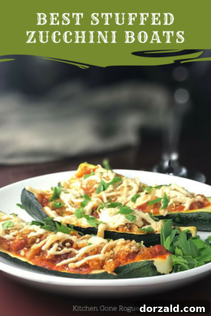 Best Stuffed Zucchini Boats - a delicious, easy low carb dinner recipe with dairy-free and gluten-free options