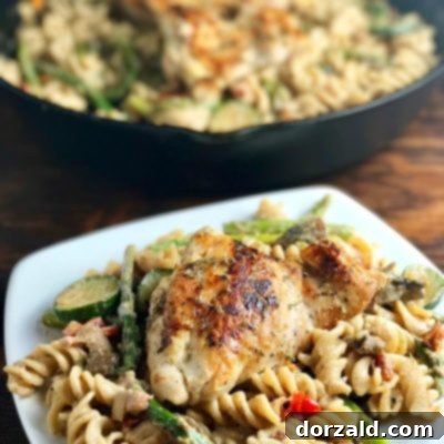 Creamy "Goat Cheese" Veggie Chicken Pasta