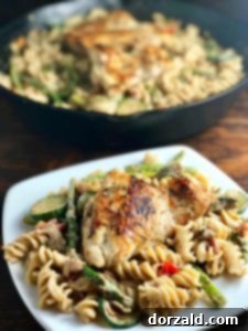 Creamy "Goat Cheese" Veggie Chicken Pasta