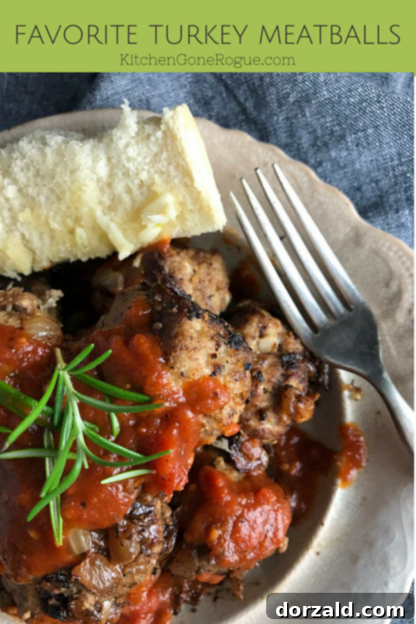 Pin for later: Delicious and easy homemade turkey meatballs recipe card for meal planning
