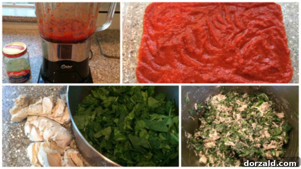 Collage showcasing the delicious dairy-free Swiss Chicken Crepe Casserole, including ingredients and a finished baked dish