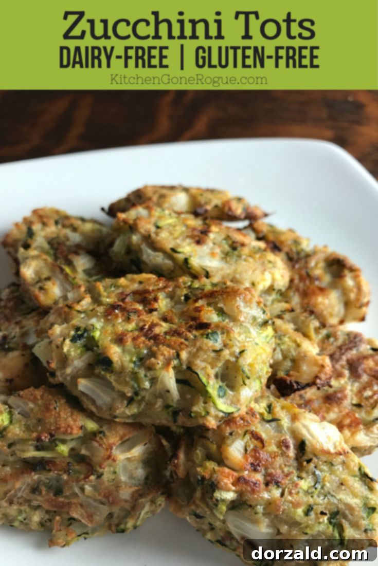 Crispy Zucchini Bites 6 Zucchini Tots Dairy-Free Gluten-Free Kitchen Gone Rogue social media graphic