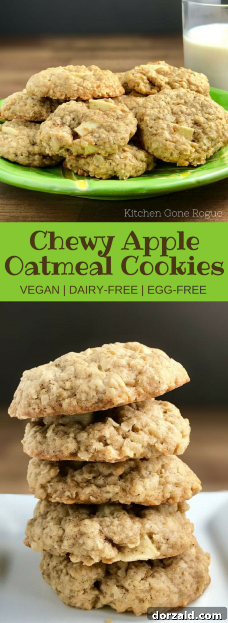 Vegan Apple Oat Chews 5 Beautifully styled Vegan Chewy Apple Oatmeal Cookies