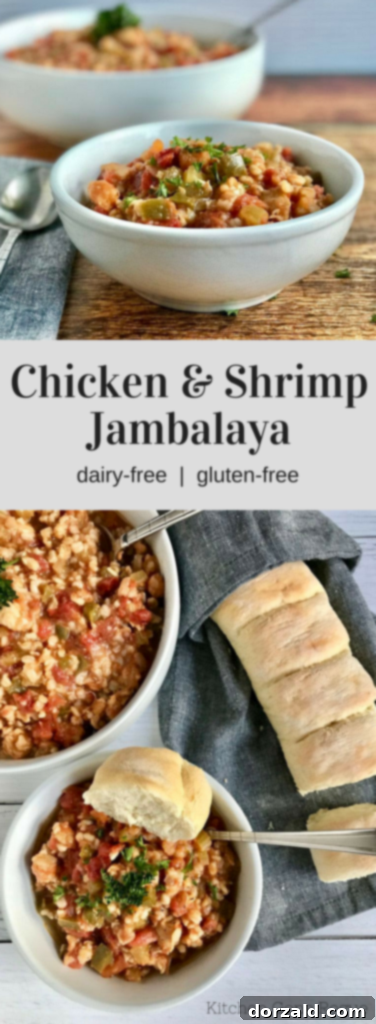 Cajun Chicken and Shrimp Jambalaya 7 Chicken and Shrimp Jambalaya from Kitchen Gone Rogue recipe card preview