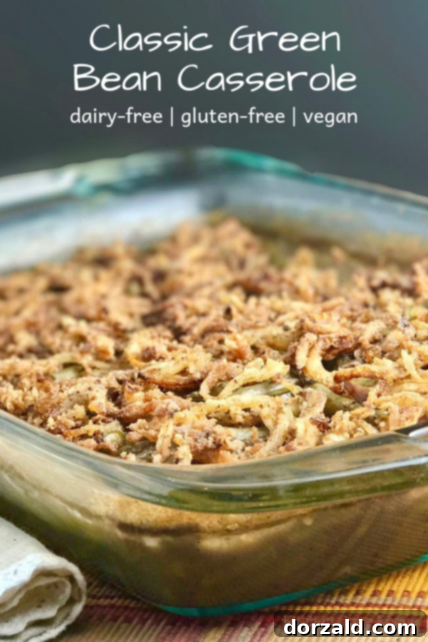 Pin this Dairy-Free Gluten-Free Green Bean Casserole recipe from Kitchen Gone Rogue for your next holiday meal