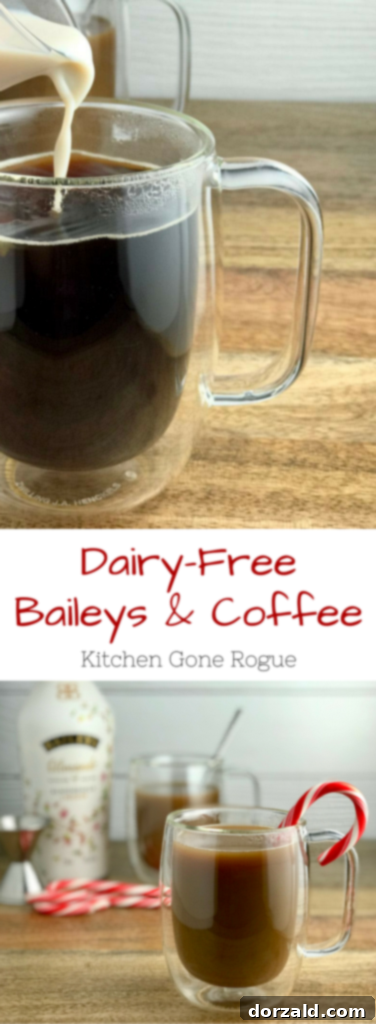 Dairy-Free Baileys Cream and Coffee Recipe pin graphic