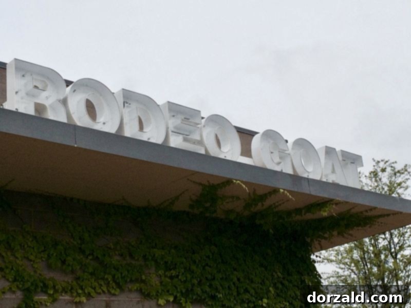 Rodeo Goat Dallas exterior and signage, a must-visit for unique burgers