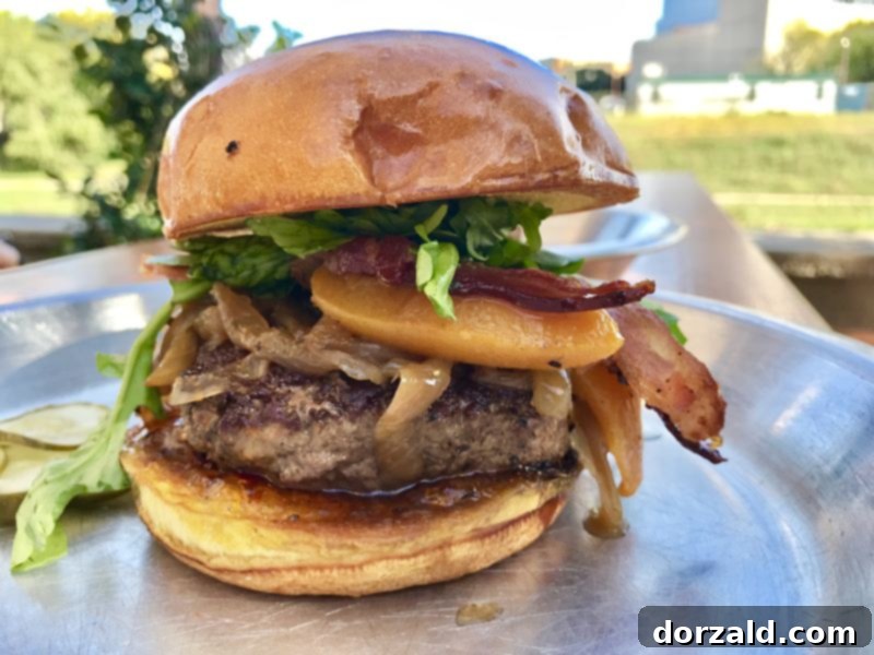 The unique Sugar Burger at Rodeo Goat Dallas, a sweet and savory experience