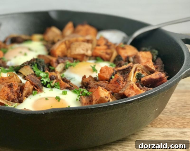 Chorizo Sweet Potato Kale Hash with Eggs Kitchen Gone Rogue