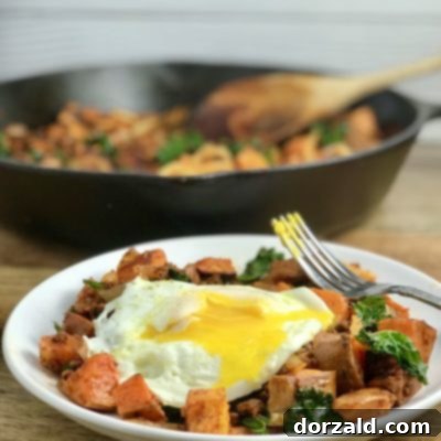 Chorizo Sweet Potato Kale Hash