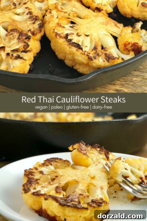 Red Thai Cauliflower Steaks - vegan dairy free gluten free paleo - kitchen gone rogue