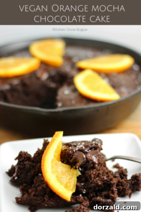 Sun-Kissed Mocha Decadence 7 Pinterest Pin image for Vegan Orange Mocha Chocolate Cake Kitchen Gone Rogue