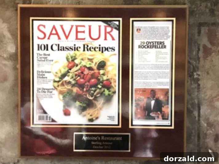 New Orleans Culinary Stroll 15 Server Sterling Armour, featured in Saveur magazine, at Antoine's New Orleans