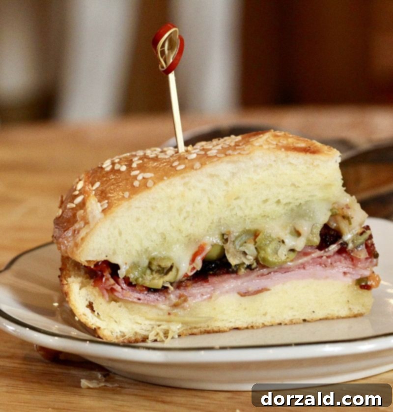 Delicious warm muffaletta sandwich samples from Napoleon House New Orleans