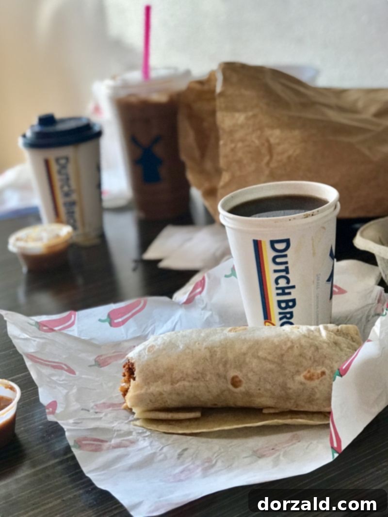Crescent City: Must-Try Eats and Unforgettable Experiences 21 Breakfast burrito from Raliberto's Taco Shop with Dutch Bros coffee