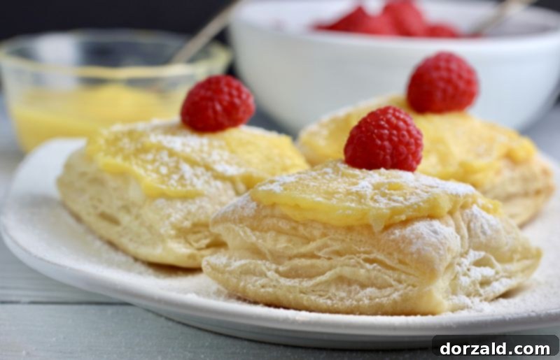 dairy-free lemon raspberry puffs, a light and airy dessert