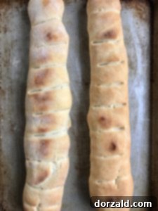 Golden brown French bread loaf