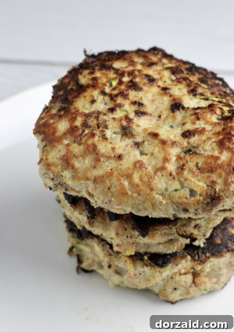Close-up of veggie-infused turkey patties ready to cook