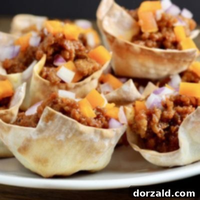 Sloppy Joe Wonton Bites 6 sloppy joe wonton cups