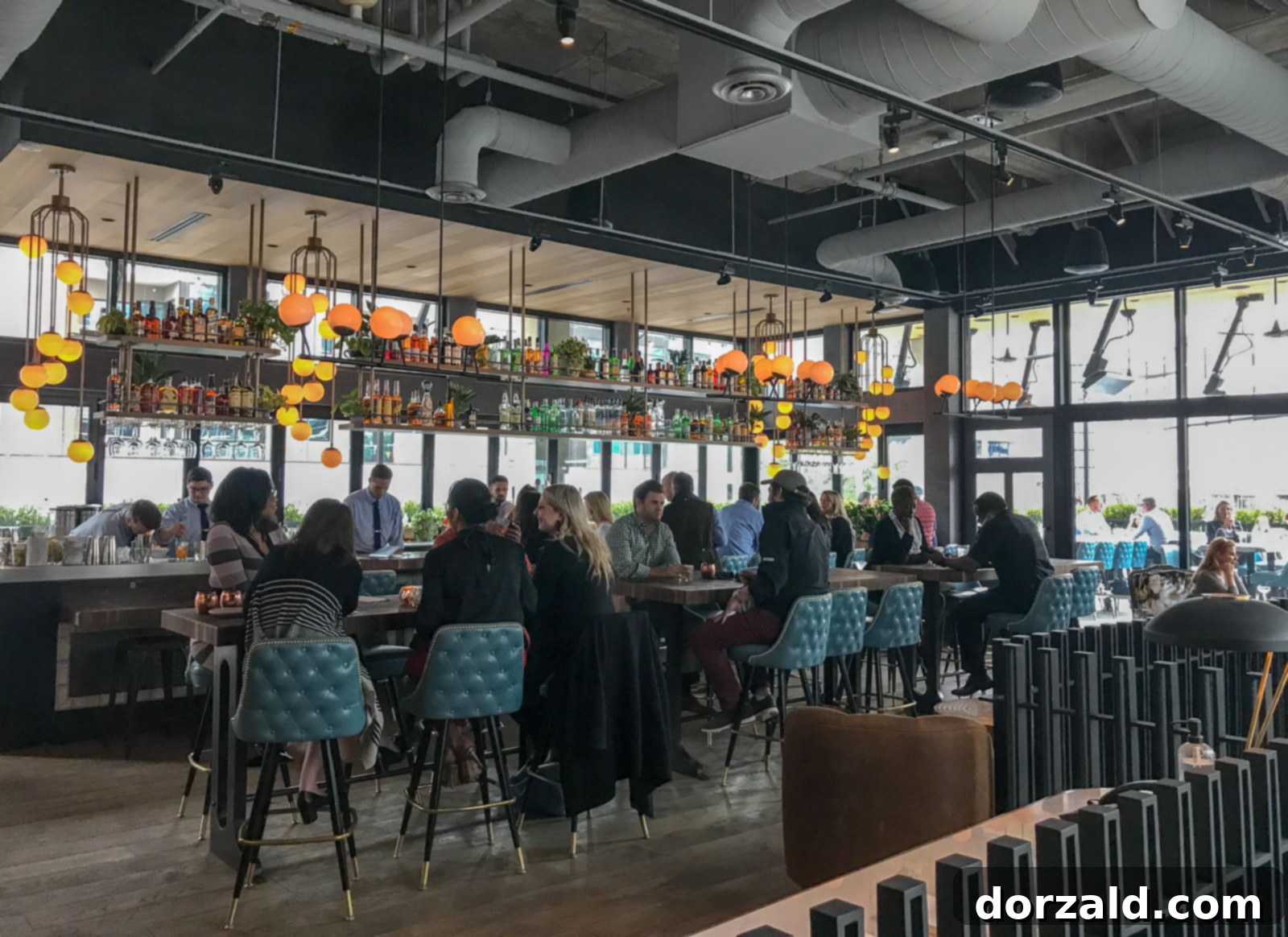 The Henry Dallas rooftop bar and lounge area