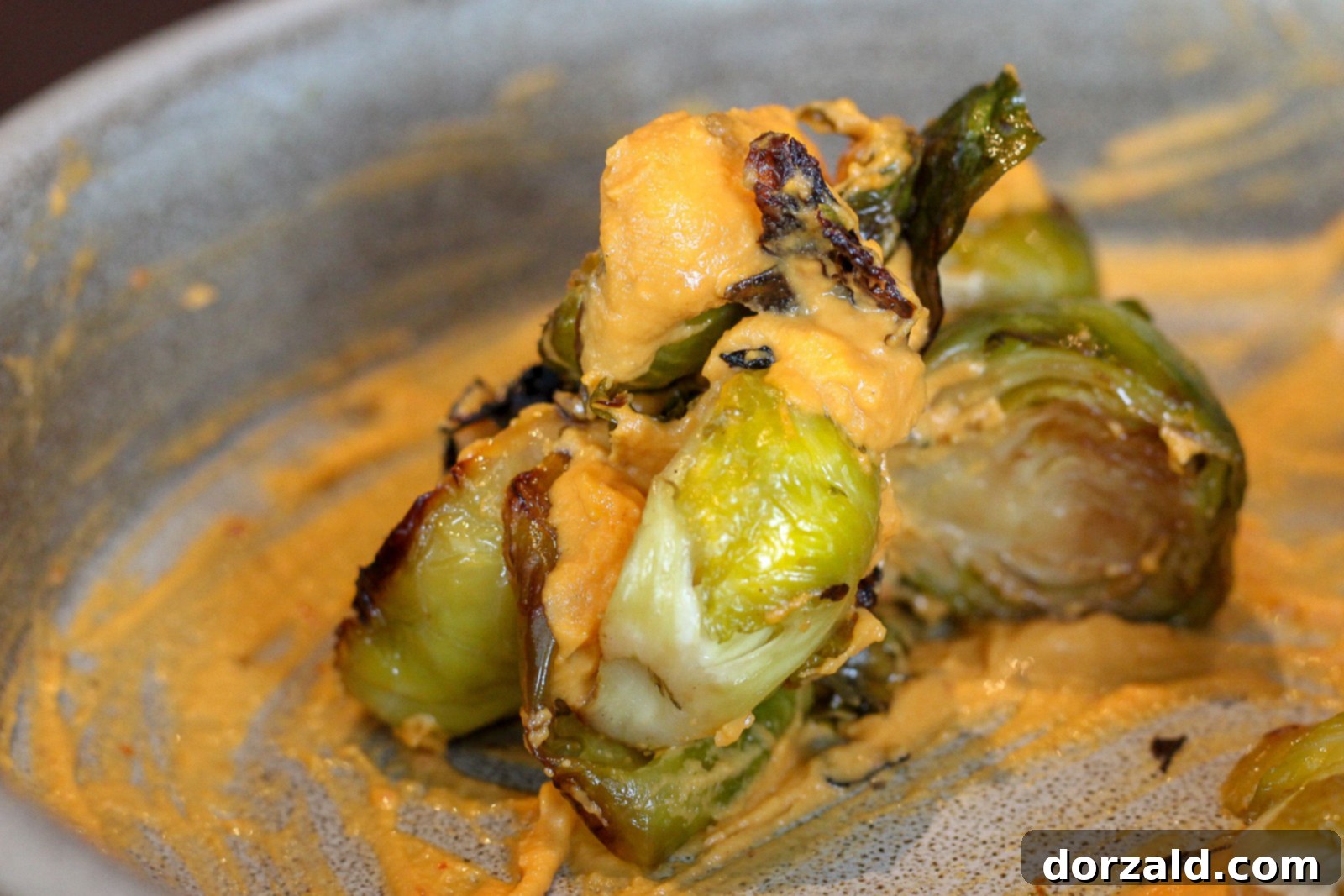 Close-up of the highly recommended Brussels sprouts