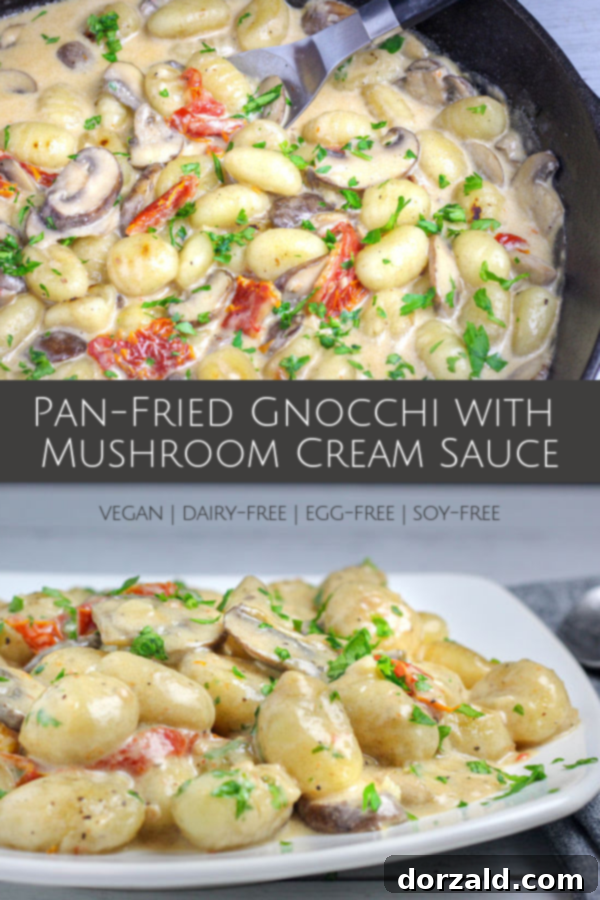 Pan-Fried Gnocchi with Creamy Mushroom Sauce VEGAN