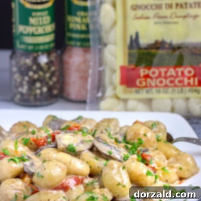 vegan pan roasted gnocchi with mushroom cream sauce
