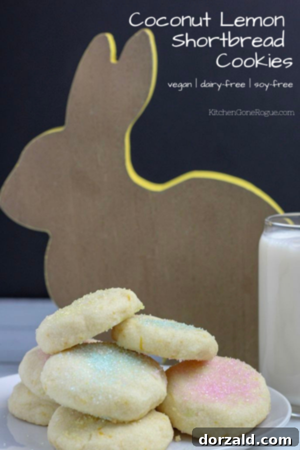 Vegan Coconut Lemon Shortbread Cookies