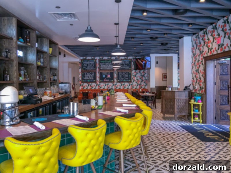 El Bolero Crockett Row: Restaurant Review 3 Charming interior view of El Bolero Crockett Row restaurant with modern Mexican decor