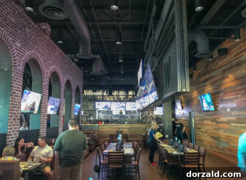 Walk-On's Bistreaux & Bar Arlington Review 11 Interior view of Walk-On's Arlington showing comfortable seating and multiple large screens