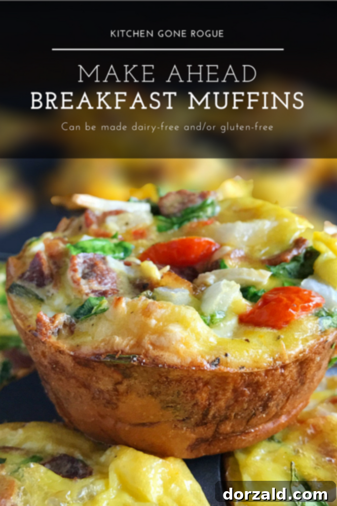 Hearty Grab and Go Egg Veggie Muffins 5 Overhead shot of make-ahead egg vegetable breakfast muffins in muffin tin