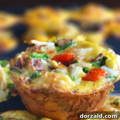 Make-Ahead Egg and Vegetable Breakfast Muffins 6 Egg and vegetable muffin recipe ready to be served