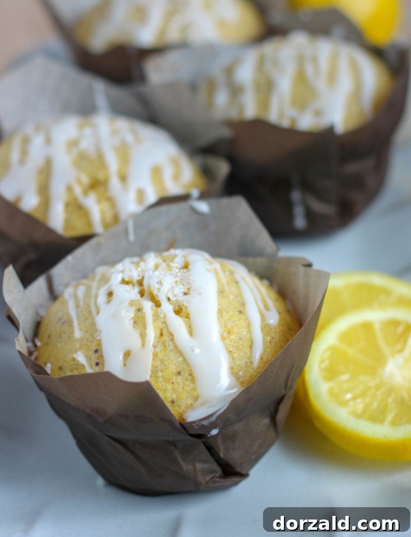 vegan lemon poppy seed cornbread muffins