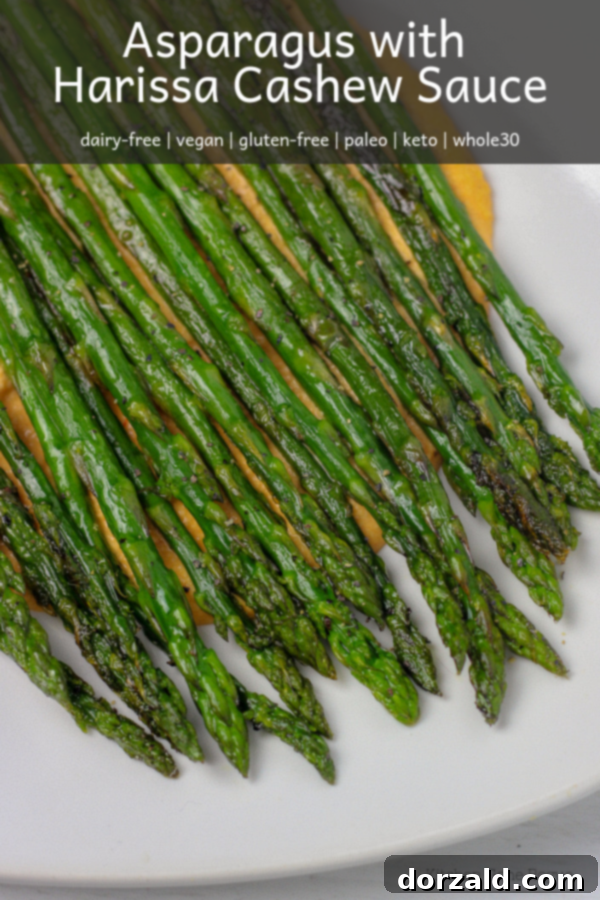 Roasted Asparagus with Spicy Harissa Cashew Sauce 6 vegan asparagus with harissa cashew sauce kitchen gone rogue