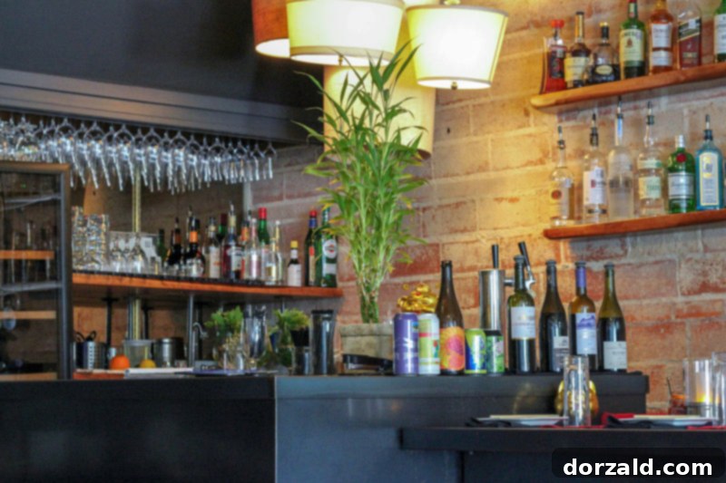 Mot Hai Ba Dallas Bar Area - Chic and Modern Vietnamese Restaurant Setting