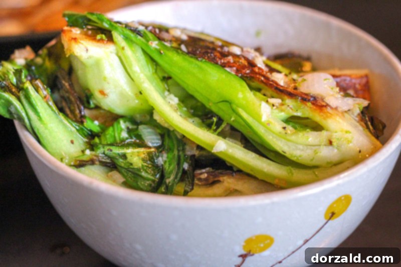 Mot Hai Ba Side Dishes - Fresh Bok Choy and Roasted Mushrooms