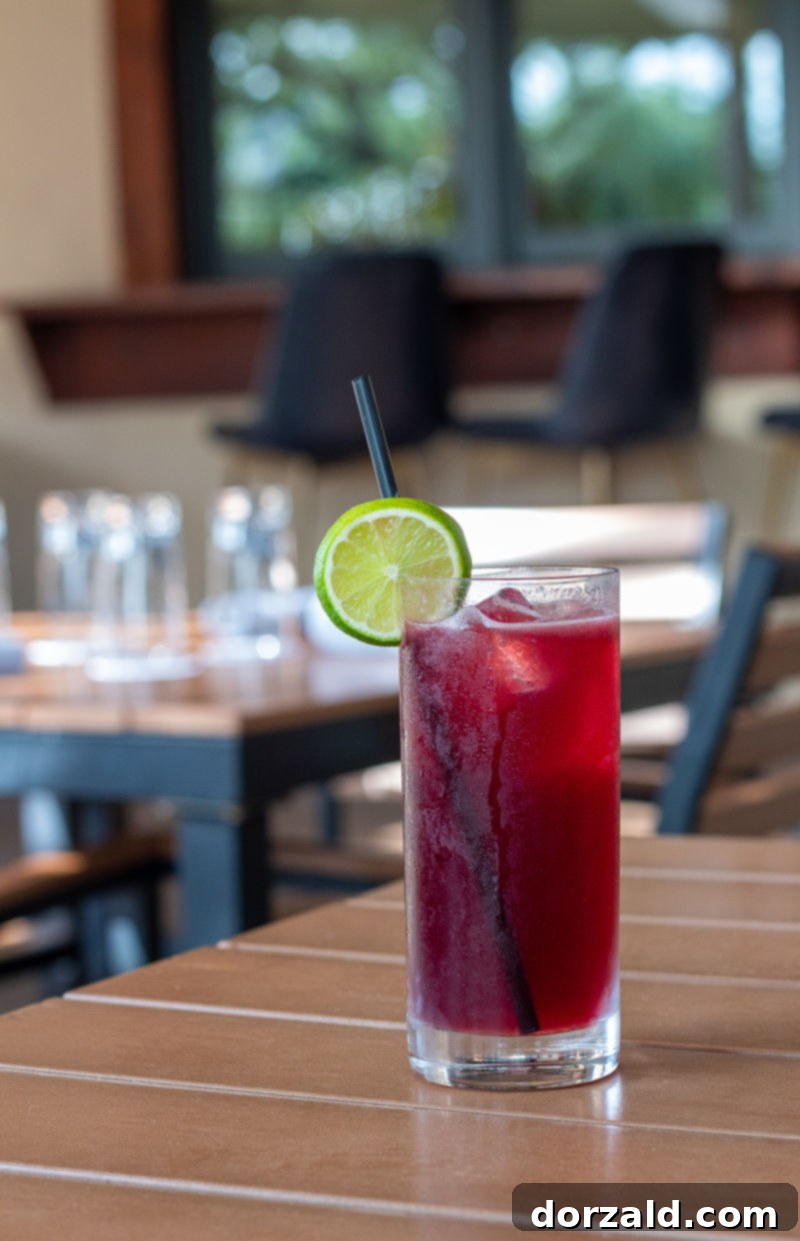 Richardson's Fifth Restaurant Review 4 Hibiscus Gin and Tonic craft cocktail, a signature drink at The Fifth Richardson