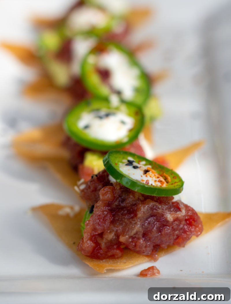 Richardson's Fifth Restaurant Review 6 Close-up of Ahi Tuna Nachos with avocado and jalapeño