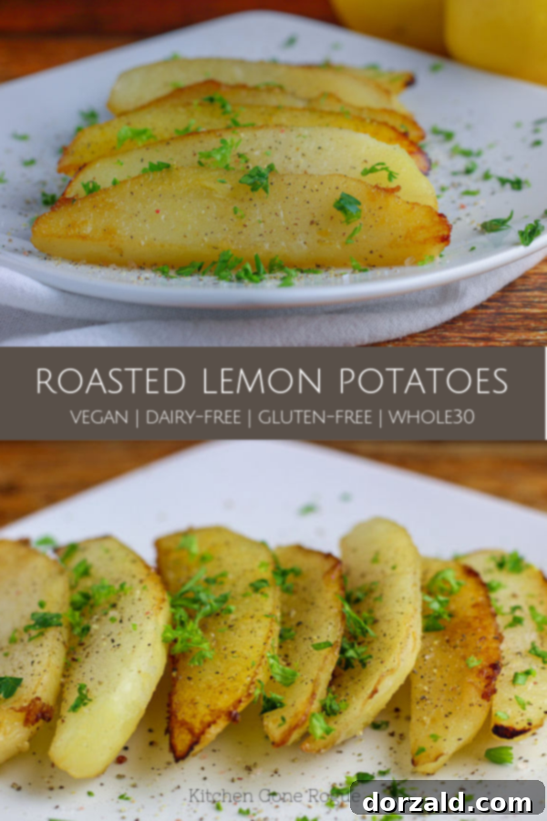 Vibrant image of uncooked russet potato wedges tossed with lemon slices, olive oil, and herbs, ready for roasting