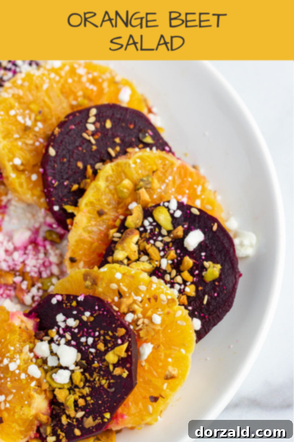 Pinterest optimized image for Orange Beet Salad recipe