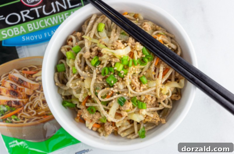 Crispy Egg Roll Soba Bowl 4 Close-up of the Egg Roll Soba Noodle Bowl ingredients laid out for preparation.