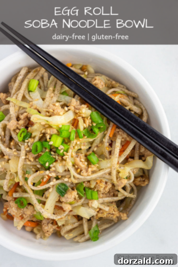 Crispy Egg Roll Soba Bowl 9 Another beautiful Pinterest image for the Egg Roll Soba Noodle Bowl.