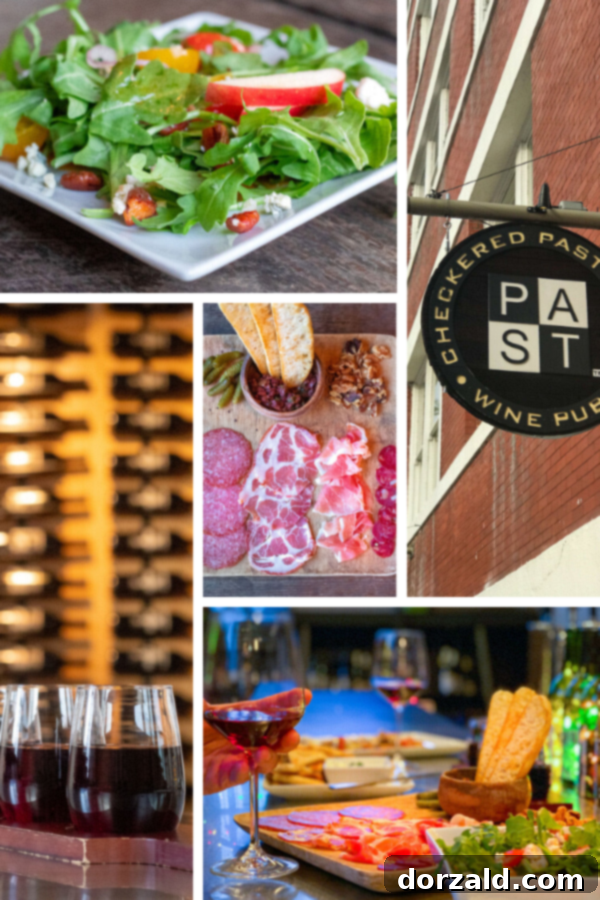 A captivating image of food and wine, likely from Checkered Past Winery, perfect for a culinary review.