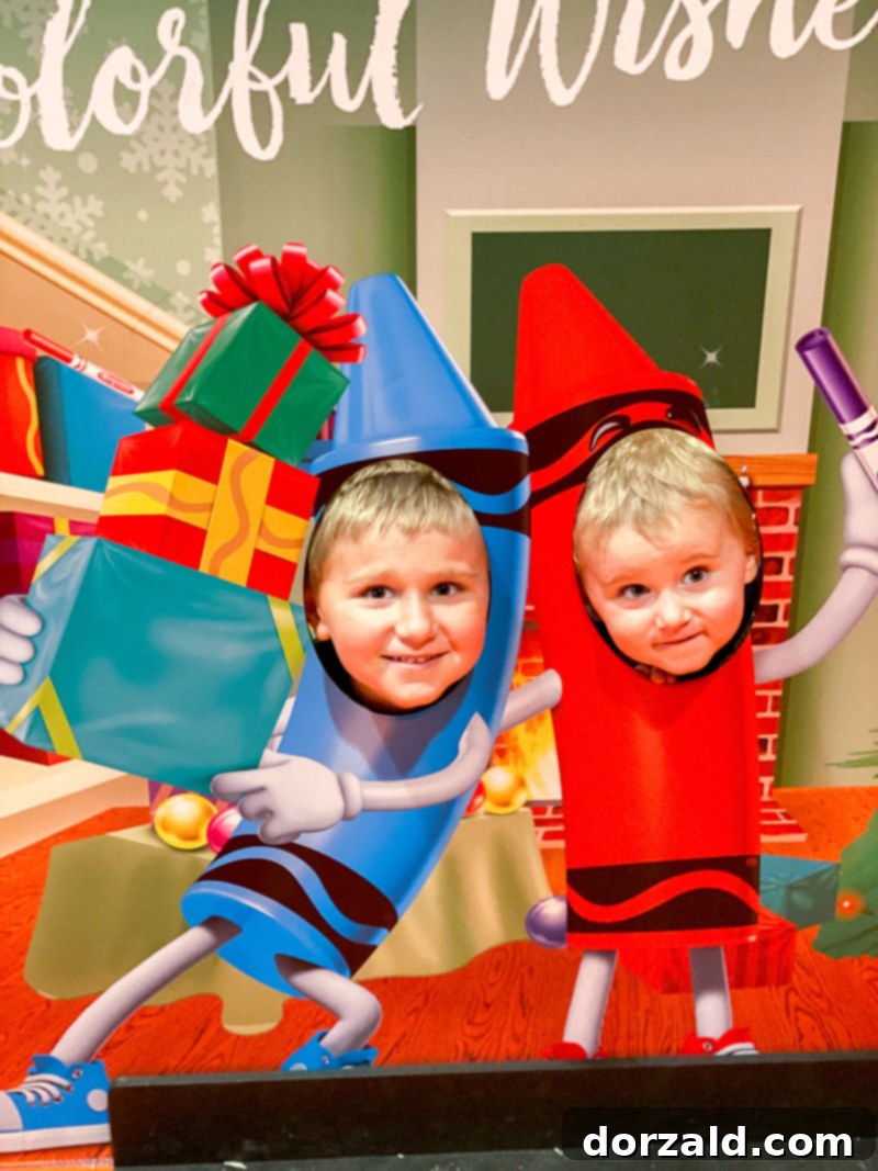 Four Generations Enjoy Plano Crayola Experience 12 crayola experience holiday photo op